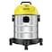 Karcher Classic Wet and Dry Drum Vacuum Cleaner WD 1s, 18 L, 1300 W, Yellow, Foam Filter