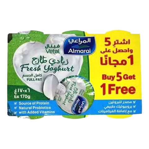 Almarai Vetal Zabadi Fresh Yoghurt Full Fat 170g Pack of 6