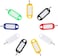 Generic 20 Pack Plastic Key Tags With Split Rings Label Window Assorted Colors