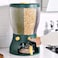 Food Grain Storage Container,Rotating Sealed Rice Bucket Household Grain Storage Box Kitchen Storage Tank for Cereal, Candy, Coffee Bean, Grain,Green 9-10 L