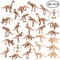 Upins 30 Pack Dinosaur Fossil Skeletons 3.7 Inch Assorted Skeleton Toy Figures Dino Bones Educational Gift For Science Play Sand Dig Party Favor Decorations