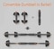 Skyland Unisex Adult Enviromental Adjustable Dumbbell N Barbell Set - Black