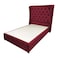 In House Lychee Velvet Bed Frame - Single - 200x90 cm - Burgundy