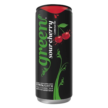 Green Cola Sour Cherry Carbonated Drink 330ml