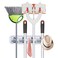 BEMALL 4 Slot Wall Mounted Mop and Broom Holder Stand Storage Organizer with 6 Hooks for Kitchen Garage Bathroom Tools Accessories