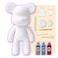 DIY PAINT YOUR OWN BEARBRICK BEAR FIGURE KIT (7 inch - 18 cm) Pour Over Acrylic Fluid Paint and create a unique display piece. COLORS: Silver, Light-Blue, Rose-Red
