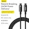 Baseus 240W PD 3.1 5A QC 4.0 Fast Charging USB C to USB C Cable, Zinc Alloy Nylon Braided Type C to Type C Data Cable for iPhone 15 Series, Samsung S24/S23 Note 10 iPad Pro MacBook Pro Pixel 3M-Black