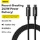 Baseus 240W PD 3.1 5A QC 4.0 Fast Charging USB C to USB C Cable, Zinc Alloy Nylon Braided Type C to Type C Data Cable for iPhone 15 Series, Samsung S24/S23 Note 10 iPad Pro MacBook Pro Pixel 3M-Black