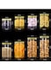 ALSAQER 12 Pieces (250ml) Spice Storage Empty Bottle Refillable Clear Jar/Food Container/Plastic Pet Jars/Cansister Plastic Bottle with Metal Gold Lids