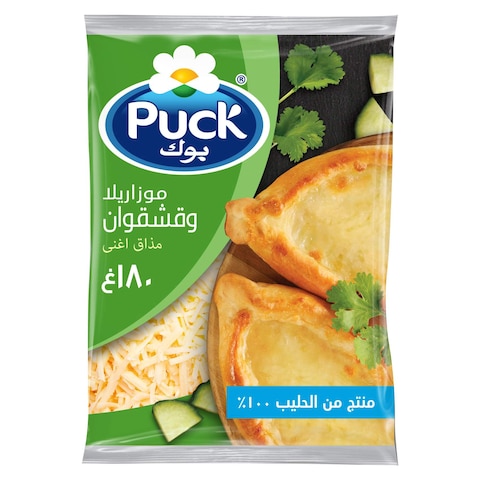 Puck Mozzarella And Kashkaval Shredded Cheese Mix 180g