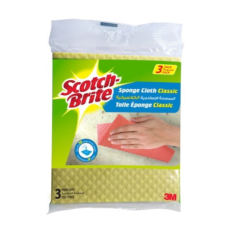 Buy Scotch-Brite Multi-Purpose Sponge Cloth Wipes 3 PCS in UAE