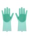 Generic Silicone Cleaning Gloves With Wash Scrubber Green