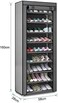 10-Tier Shoe Rack, Shoe Storage, Shoe Rack 58 x 28 x 160 cm, for approx. 27 Pairs of Shoes, DIY, Slim, Made of Non-Woven Fabrics (grey)