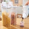 4pcs Cereal &amp; Dry Food Storage Containers with Measuring Cup, Airtight Plastic Kitchen Storage Organizer, Clear Food Storage Box for Flour, Sugar, Rice   BPA Free Container with Locking Lids