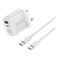 TotuLife PD Wall Charger White 20W with USB-C to USB-C Data Sync and Charging Cable White
