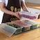 Food Storage Container Space Saver Refrigerator Organizer with Removable Drain Tray 2pc (2.5L/pc)
