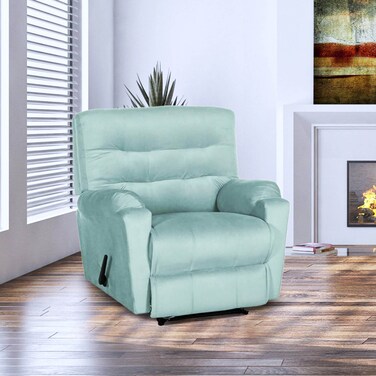 إن هاوس كرسي استرخاء هزاز ودوار منجد بالمخمل - تركواز فاتح - AB03