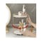 2-Layer 360 Degree Rotating Cosmetic Holder Stand White/Gold