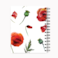Loud Universe Spiral Notebook Poppy and Seeds Hard Cover Notebook with Premium High Quality Paper A5 Size