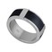 Guy Laroche Stainless Steel Ring with Leather Sz 58 For Men, 4TN001ALN-58