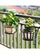 2-Piece Hanging Railing Planter Basket Black