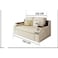 Extendable 2 in 1 Sofa Bed with Side Pockets,  Bottom and Side Storage, USB Ports, Bluetooth and Speaker Size 150 cm Outside color Brown