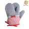 Recycled Cotton Infill, Flexibility Non Slip Kitchen Oven Gloves For Baking And Kitchen, 1 Pair Red Gray