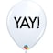 11 In Latex Printed Balloon White YAY! 6 pcs