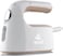 Evvoli Portable Steam Iron With 8 Streaming Holes, Base Stand, 2mm Thick Non-Stick Ceramic Soleplate, 1000W - EVIR-PGS1000G, White