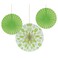Creative Converting- Solid &amp; Polka Dot Paper Fan Packs Fresh Lime< >Lime< >