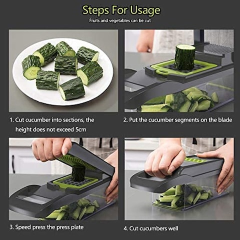 Generic Kitchen Vegetable Slicer, Vegetable Chopper 14 In 1, Fruit, Vegetable Tools Manual Multifunctional Food Chopper Container For Different Kind Of Vegetables And Fruits