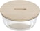 Royalford Round Glass Food Storage Container With Bamboo Lid, 1300 ml Capacity