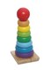 لعبة بناء شكل برج مكون من حلقات بألوان قوس قزح