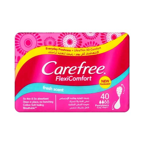 Carefree Daily Panty Liners - Flexi Comfort - Cotton Feel - 40 Pads