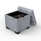 Eccentric Stool Cum End Table with Storage (Light Grey)