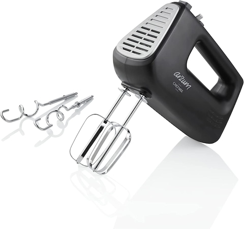 ARZUM CHEFMIX Hand MIXER​ 400W 5 Speed, Stainless steel , For Mixing , Whipping, Kneading, Black, 3 Years Warranty