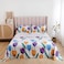 3-Piece King Size Printed Flat Sheet Set 1 Flat Sheet + 2 Pillow Cases Microfibre MOXIE