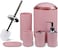 Bathroom Accessories Set,6-Piece Bathroom Gift Set,Toothbrush Holder,Toothbrush Cup,Soap Dispenser,Soap Dish,Toilet Brush Holder,Trash Can,Tumbler Bathroom Accessory Set Complete,Pink