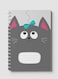 Lowha Spiral Notebook With 60 Sheets And Hard Paper Covers With Cartoon Cute Cat Blue Ribbon Design, For Jotting Notes And Reminders, For Work, University, School