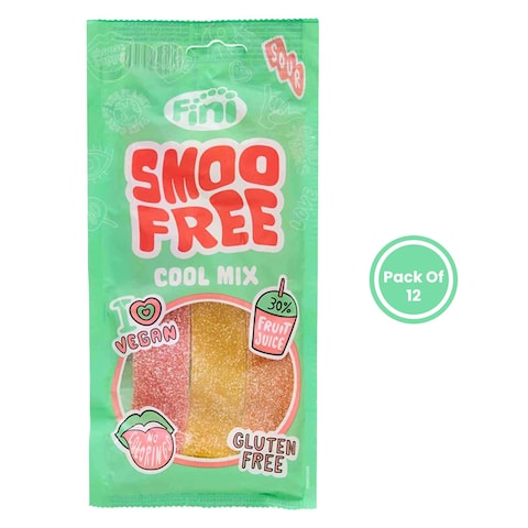 Fini Smoofree Cool Mix Gluten Free Gummy Strips 70g x Pack of 12