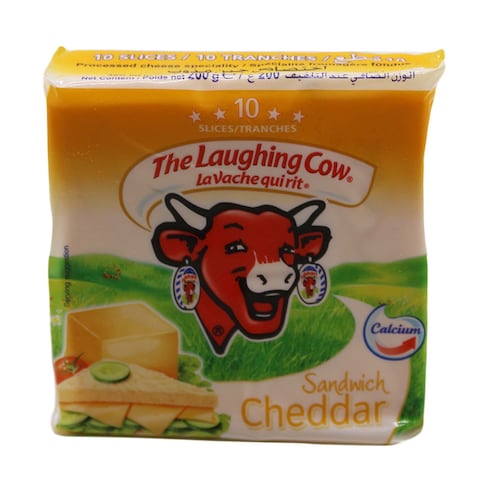 The Laughing Cow Cheddar Cheese Sandwich Slices 200G