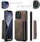 Excuse Premium Case For iPhone 14 Pro Max, Leather Phone Case Back Cover Magnetic Detachable Trifold Wallet Card Holder For iPhone 14 Pro - Coffee
