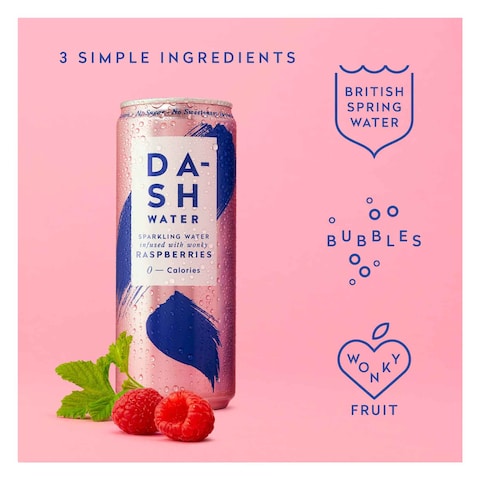 Dash British Raspberries Sparkling Water 330ml