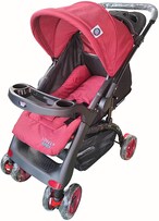 اشتري Lovely Baby Pram Baby Stroller For Kids Lb 6644 - Red في الامارات