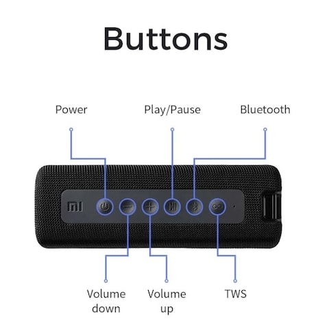 MI - MDZ-36-DB PORTABLE BLUETOOTH SPEAKER 16W BLACK