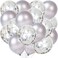 Party Time 50-Pieces 12inch Silver Latex and Confetti Balloons Set, Latex Silver and Silver Confetti Balloons | Great for Wedding, Bridal Shower Decorations, Baloon Bouquet Birthday Party Decorations