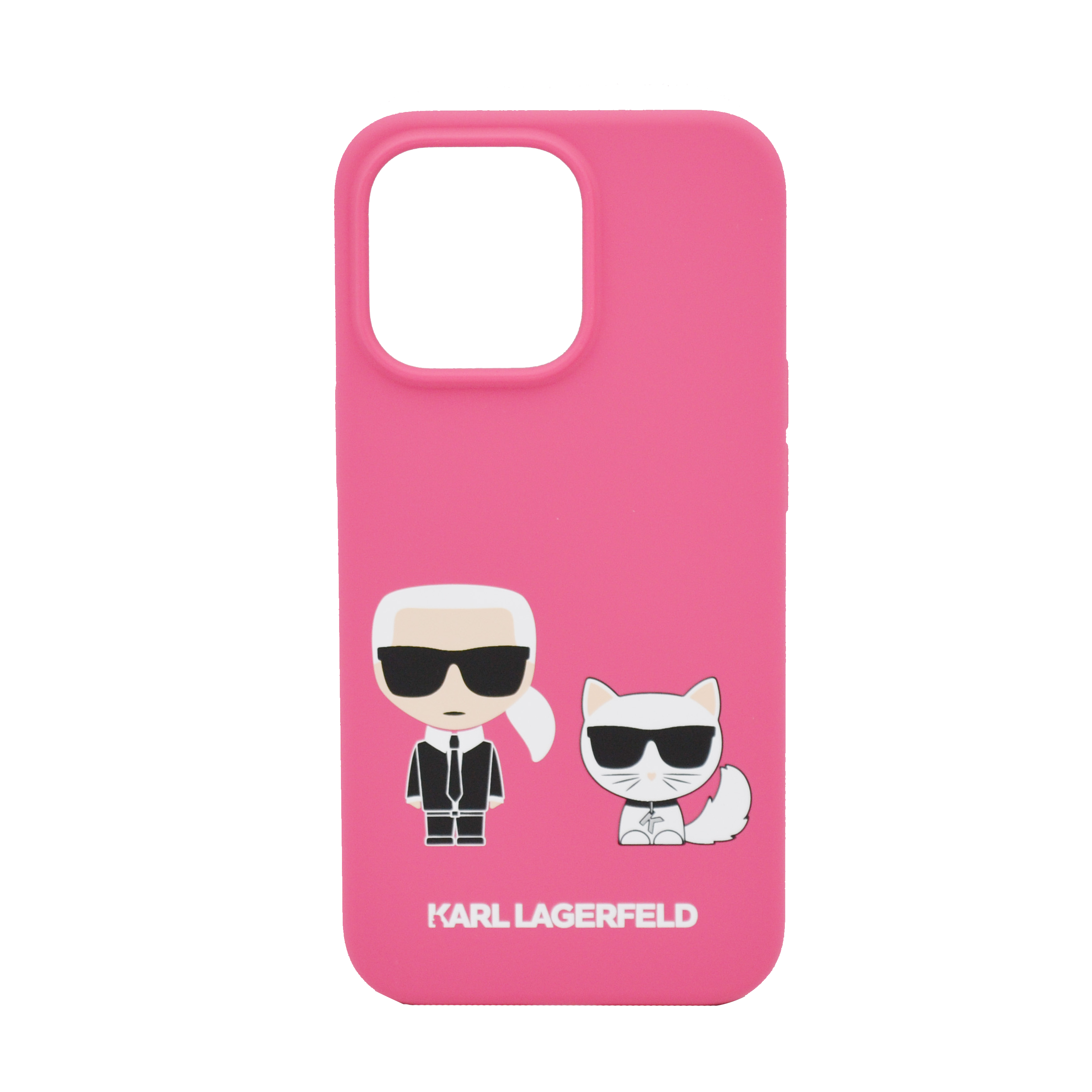 KARL LAGERFELD LIQUID SILICONE CASE KARL AND CHOUPETTE FOR iPhone 13 PRO PINK