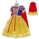 FITTO Princess Snow White Costume with Accessories Set - Tiara, Wand, Necklace, and Earrings for Kids Dress-Up Play, size 120