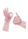 Generic 2-Piece Cleaning Gloves With Scrubber Brush Pink 16X34X6Centimeter