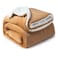 Reversible Soft Sherpa Bed Blanket Throw Blanket King Size Golden Beige 220x240 cm